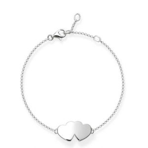 TA1393 THOMAS SABO SILVER MERGED HEARTS BRACELET 16.5-19.5cm