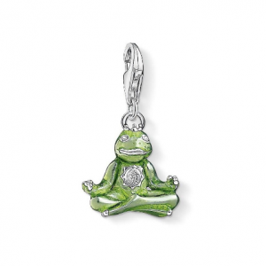 CC1302 THOMAS SABO GREEN ENAMEL FROG CHARM
