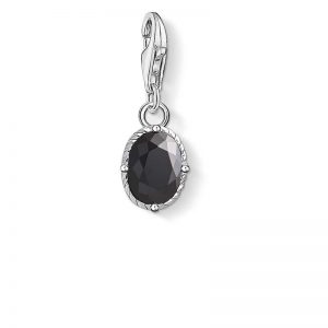 CC1669 THOMAS SABO C/CLUB FAVETED OVAL BALCK CZ CHARM