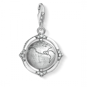 CC1676 THOMAS SABO SILVER C/CLUB RORATING CZ GLOBE