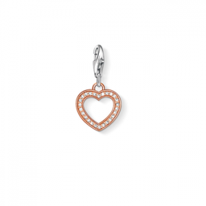 CC953 THOMAS SABO ROSE GOLD PLATED CZ OPEN HEART CHARM