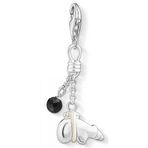 CC1332 THOMAS SABO SILVER BEAR & ONYX CHARM
