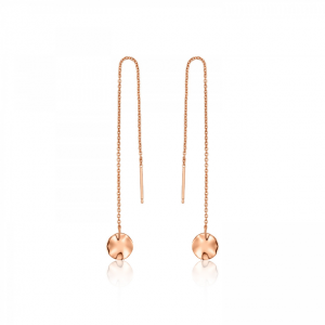 E007-05R ANIA HAIE TEXTURE MIX SILVER ROSE GOLD PLATED DROP EARRING