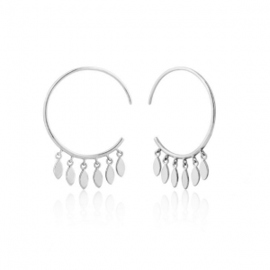 E008-05H ANIA HAIE SILVER ALL EARS SMALL HOOP EARRINGS