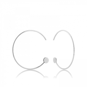 E008-14H ANIA HAIE ALL EARS OPEN SILVER RHODIUM PLATED HOOP EARRING