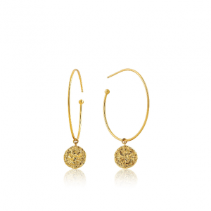 E009-03G ANIA HAIE COINS SILVER GOLD PLATED EARRING