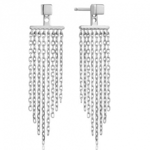 E013-05H ANIA HAIE SILVER FRINGE FALL EAR JACKETS