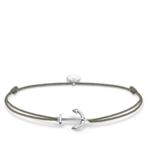 LS001 THOMAS SABO LITTLE SECRET GREY NYLON BRACELET WITH A SS ANCHOR