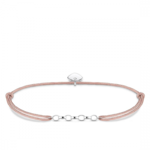 LS048 THOMAS SABOS BEIGE NYLON BRACELET WITH SS LINKS