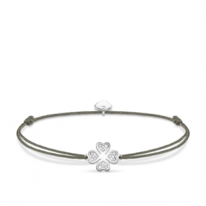 LS054 THOMAS SABO LITTLE SECRET GREY CZ CLOVER BRACELET 14-25CM
