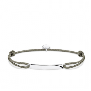 LS057 THOMAS SABO LITTLE SECRET GREY NYLON BRACELET WITH SS ID BAR