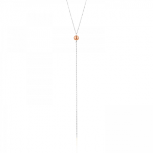N001-01T ANIA HAIE OUT OF THIS WORLD Y SILVER RHODIUM AND ROSE GOLD PLATED NECKLACE