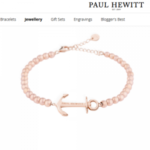 PH-ABB-R-S PAUL HEWITT RG PLATED ANCHOR BEADS BRACELET