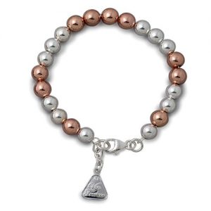 RSB65 VON TRESKOW S/S & RG FILLED BALL STRETCHY BRACELET