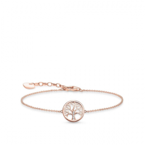 TA1828R THOMAS SABO RG PLATED CZ TREE OF LIFE BRACELET