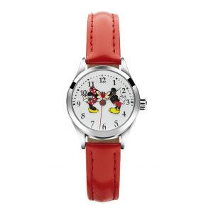 TA56731 TA PETITE MICKEY & MINNIE IN LOVE RED 25 MM DIAL WATCH