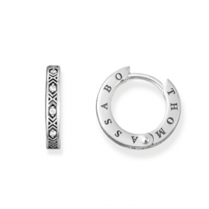 TCR600 THOMAS SABO SILVER DRAGON NIGHTS CZ HOOP EARRINGS