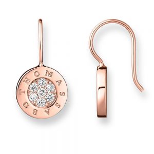 TH1862CZR THOMAS SABO RG PLATED PAVÉ CZ ROUND HOOK EARRINGS