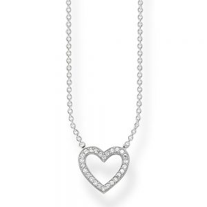 TKE1554CZ THOMAS SABO SILVER CUT OUT HEART CZ NECKLACE