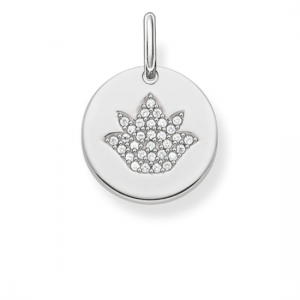 TLBPE0006CZ THOMAS SABO SILVER ENGRAVABLE LOTUS PAVE CZ