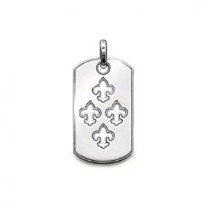 TPE585 THOMAS SABO SILVER CUT OUT FLEUR DE LYS DOG TAG PENDANT