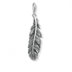 Y0022 THOMAS SABO SILVER C/CLUB BCZ FEATHER LARGE