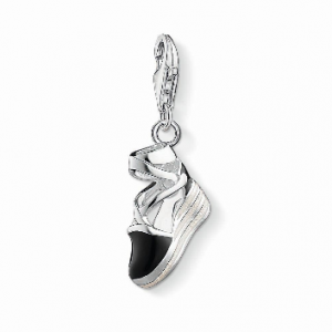 CC1352 THOMAS SABO SILVER BLACK ENAMEL LADY SHOE CHARM