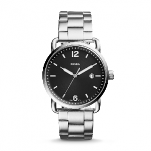 FS5391 FOSSIL MD RD SLV BLK BRC WATCH
